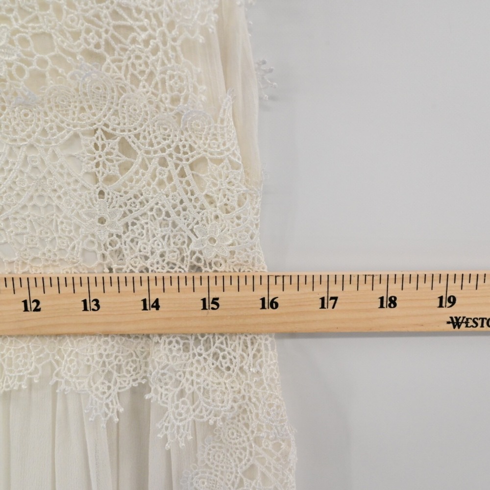 Sundance Boho Lace Maxi Dress Womens Size 10 White Cottagecore Romantic Hippie - Picture 6 of 9